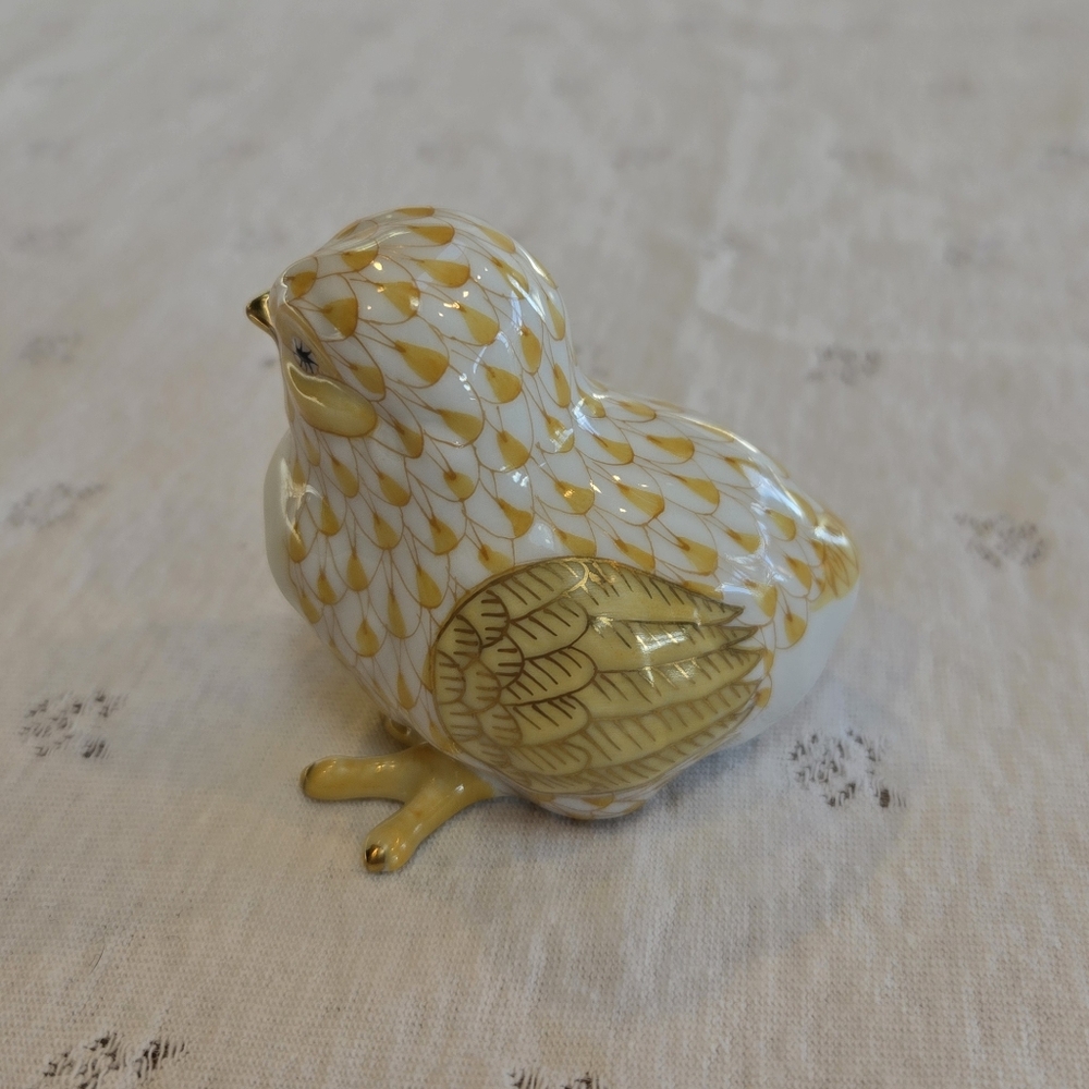 Herend Yellow Butterscotch Baby Chick Porcelain Figurine - Picture 3 of 6